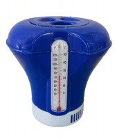 Dosierschwimmer mit Thermometer blau